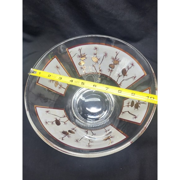 MCM Libbey Frosted with Gold Chip Bowl - Picture 5 of 5